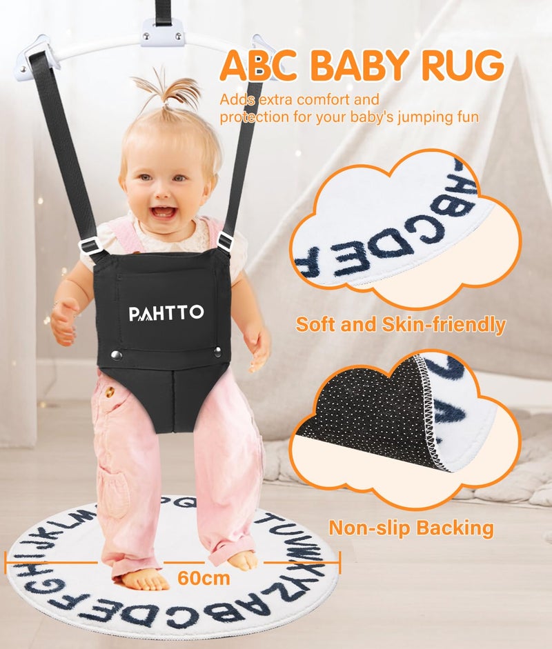 PAHTTO Baby Door Jumper with Soft Rug, Durable Toddler Bouncer with Adjustable Height-Funny Baby Walking Harness, Protable Baby Doorway Jumper for Indoor/Outdoor - Image 4